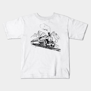 Steam train outline design Kids T-Shirt